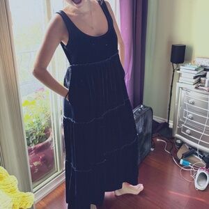 Natural Life - Navy Blue Velvet Dress - Size M